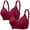 Red, variant on Diufon Wireless Bra for Women Seamless V Neck Full Coverage Bra Ladies Comfort Push Up Solid Color Bralette