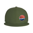 thumbnail image 3 of DouZhe Cap Flat Brim Snapback Chapeau, Été Plage Coucher de Soleil Palmiers Imprime Réglable Vert Adulte Baseball Cap, 3 of 6