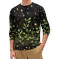 thumbnail image 2 of Men's Fashion Printed Round Neck Long Sleeve Bottoming Shirt Top with Christmas Snow Night Print for Seasonal Outfits and Daily Wear - Soft and Warm Men's Base Layer,Green,M, 2 of 7