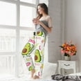 thumbnail image 4 of Uemuo Avocado Work Out Pattern Women's Wide Leg Palazzo Lounge Pants with Pockets Light Weight Loose Comfy Casual Pajama Pants-Small, 4 of 9