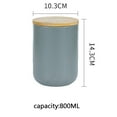 thumbnail image 2 of Kitchen Canisters - Gray Stoneware Canisters with Bamboo Lids, Storage Canister Container Set - Ceramic Food Canister Jars for Tea, Sugar & Flour Storage - Medium, 2 of 5