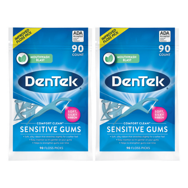 Dentek Floss Picks Comfort Clean Sensitive Gums Floss Picks, Soft