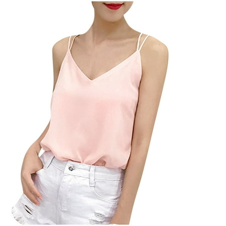 

Women s Tanks & Camis V Neck Sleeveless Casual Cami Casual Print Pink Xxxl