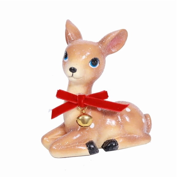 Sitting Deer with Bells Christmas Decoration, Multicolor, 4.3", by Holiday Time