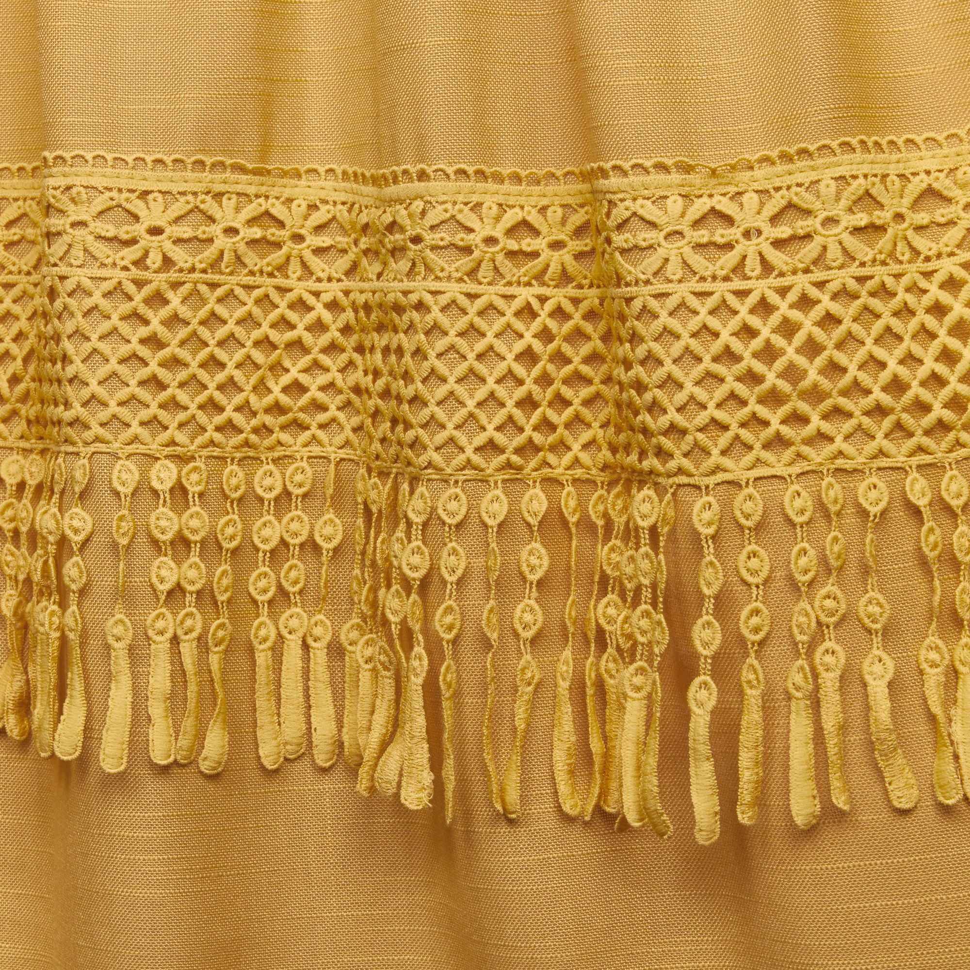 Nicole Miller New York Dunbar Light Filtering Rod Pocket Curtain Panels, 50"x84", Honey Gold, Set of 2
