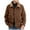 Coffee, variant on LpwkSSA Men's Winter Cotton Coats Sherpa Lined Jacket Long Sleeve Solid Color Turndown Collar Casual Trucker Outerwear with Flap Pockets Brown XL