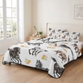thumbnail image 2 of King Quilt Set 96''x106'', Spring Flowers Lightweight Bedspread Coverlet Set with 2 Pillow Shams, Black Brown White Horse Country Vintage Breathable All Season Quilt Bedding for Bedroom/Guest Room, 2 of 9