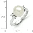 thumbnail image 3 of Sterling Silver Majestik Rh-pl 10-11mm Wht Imitation Shell Pearl & CZ Ring Size 6, 3 of 3