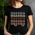 thumbnail image 5 of Retro Neutral Mama T-Shirt, Leopard Print Graphic Mom Life Tee, Navy, S, 5 of 6