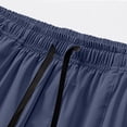 thumbnail image 4 of Sports Shorts for Men Men's Solid Color Elastic Waist Drawstring Zipper Pocket Casual Sports Shorts Blue Xl, 4 of 9