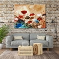 thumbnail image 2 of HFDF Blooming Poppies Extra Large Contemporary Colorful Flowers Pictures Paintings on Canvas Wall Art Modern Gallery Wrapped Floral Giclee Canvas Prints for Home Decorations XL 14x11inch Framed, 2 of 6