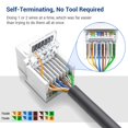 thumbnail image 2 of Keystone Jack ZOERAX Cat6 RJ45 sin herramientas, paquete de 20 unidades, blanco, 2 of 7