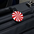 thumbnail image 2 of Peppermint Swirl Round Luggage ID Tag Card Suitcase Carry-On, 2 of 7