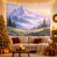thumbnail image 3 of Towering Snow Capped with Mountain Peak Soft Rays, Serene Boho for Boho Decor Lovers, Desert Sunset Wall Art, Mother'S Day Gift, Tapestry Wall Hanging for Bedroom and Dorm, 3 of 7