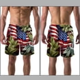 thumbnail image 3 of luoweisi Men's Beach Shorts Quick Dry Swim Trunks with Mesh Lining American Flag and Plants XL, 3 of 5