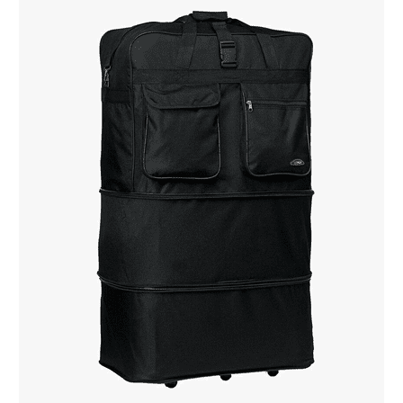 30 inch Wheeled Spinner Suitcase Luggage Expandable Rolling Duffel Bag Black