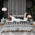 thumbnail image 3 of Erosebridal Geometric Aztec Duvet Cover Set, Black White Bohemian Bedding Full, Black Reversible 3pcs, 1 Duvet Cover and 2 Pillowcases (No Comforter), 3 of 6
