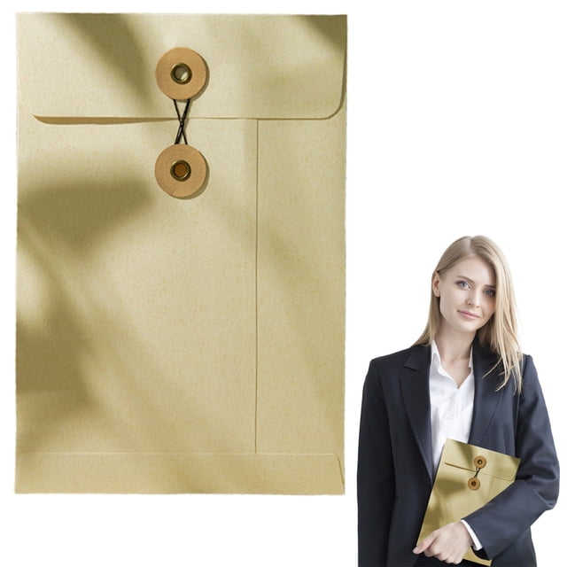 AKEGAMN Clearance! Envelopes With Thread Seals Thick A5 Size Cowhide Foldersreusable Transparent Envelopes And Organizers It is convenient for storage. The file envelopes adopt a string and button s