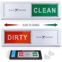 Zulay Kitchen Acrylic Dishwasher Clean Dirty Magnet Sign - Silver