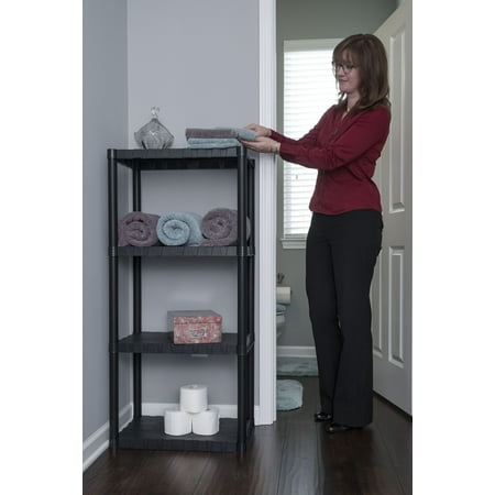 Keter Plastic 4 Tier Shelf 14 X 22 Resin Shelving Unit Black Keter Plastic 4 Tier Shelf 14 X 22 Resin Shelving Unit Black Com