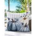 thumbnail image 6 of Outdoor Pillows Waterproof, Navy Blue Pumpkin Fall Bedding Throw Pillows with Insert for Couch Sofa Bed, Thanksgiving Botanical Checkered 18x18 Inch Pillowcases Decorative Patio Pillow Set of 1, 6 of 8