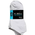 thumbnail image 3 of K. Bell Women's No Show Socks, White, 10 Pairs, 3 of 3