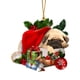 thumbnail image 1 of SGACAI Adorno navideño de perro carlino, adorno cálido de invierno de perro carlino, 1 of 7
