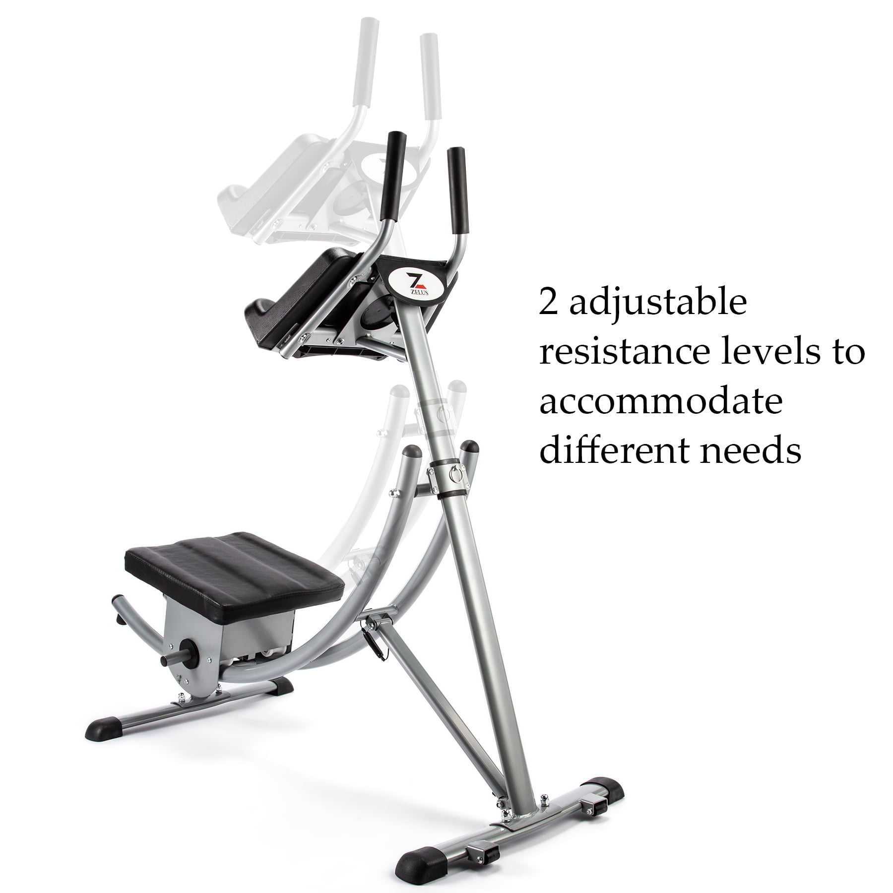Zelus Abdominal Trainers Ab Coaster Home Gym Equipment Adjusting Folding Ab Machine for Core Fitness