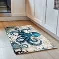 thumbnail image 2 of Octopus Door Mat Nautical Navy Blue Kraken Coral Vintage Coastal Map Non Slip Absorbent Entrance Mat Washable Low Profile Indoor Doormat for Front Door Entryway Entry 16"x24", 2 of 9