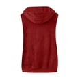 thumbnail image 5 of Fall Jackets Women Polar Hooded Vest Solid Sleeveless Drawstring Waistcoat Lightweight Jacket, 5 of 5