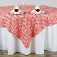 thumbnail image 3 of BalsaCircle 72" x 72" Rose Quartz Pink Square Raised Roses Lace Table Overlays Wedding Tablecloth, 3 of 4