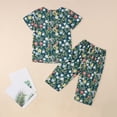 thumbnail image 5 of RMGVDSD Womens Pajama Sets Floral Print Pajamas Short Sleeve Tops and Capri Pants 2 Piece Loungewear Set Sleepwear Soft Nightwear Outfits, 5 of 6