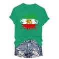 thumbnail image 4 of GEWSEY Women's Lion Sword Sun Iran Flag Crew Neck Short Sleeve Cotton T-Shirt (Green, 3XL), 4 of 6