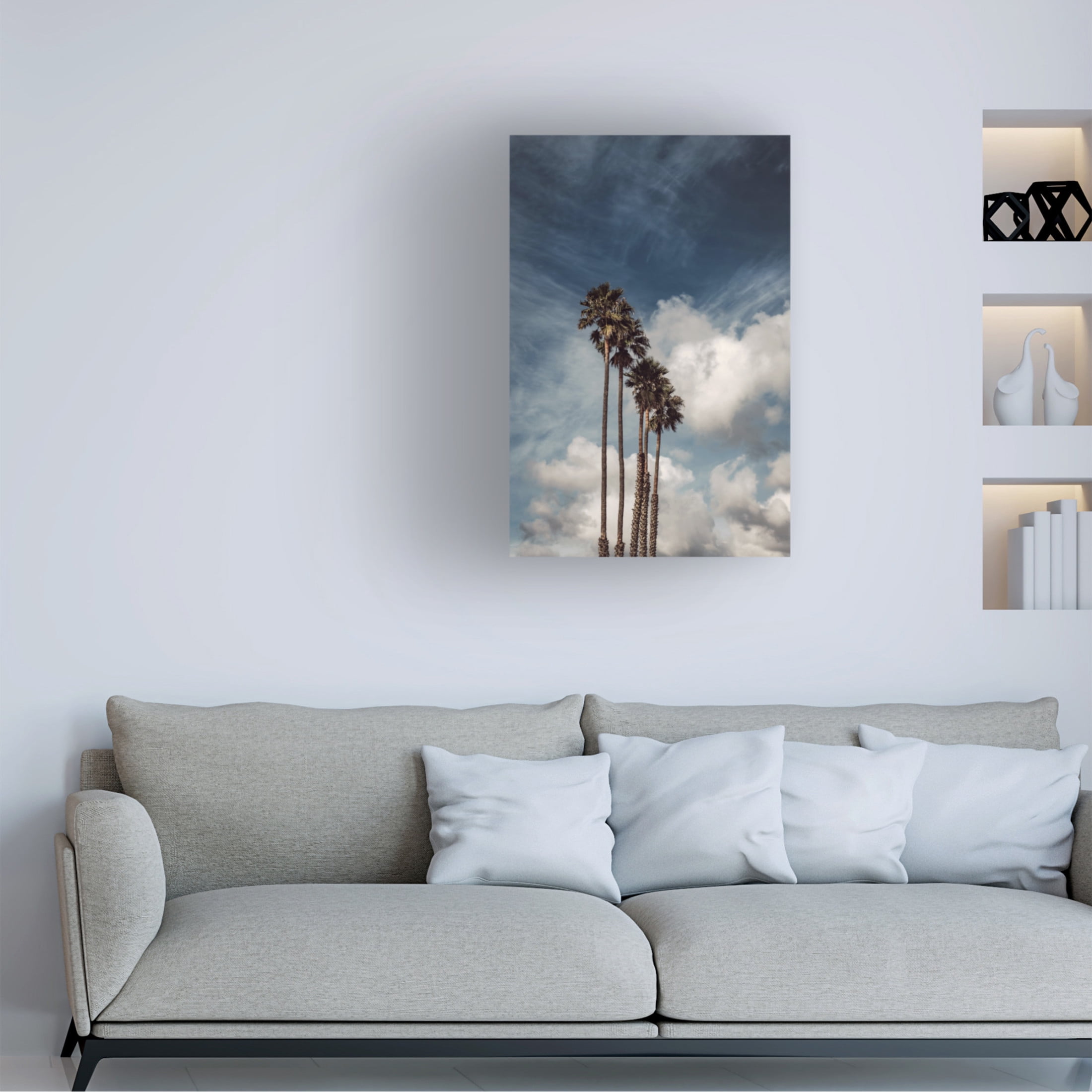 Trademark Fine Art Tim Mossholder Palms And Clouds Canvas Wall Art
