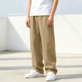 thumbnail image 6 of Jessboyy Sweatpants for Boys Loose Fit Straight Leg Open Bottom Sweatpant with Pockets Elastic Waist Casual Fall Winter Boy Pants Khaki,7-8 Years, 6 of 9