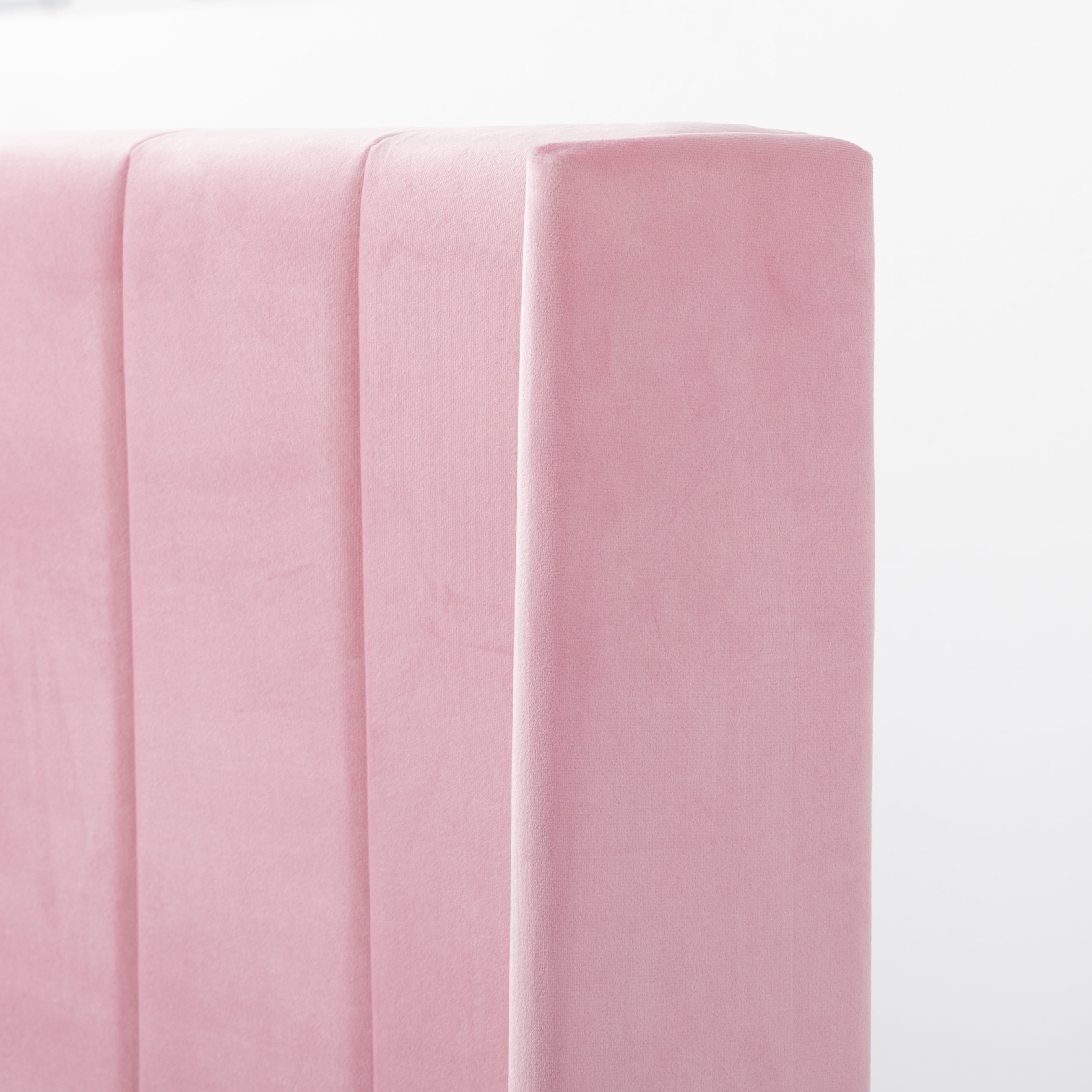 BSHTI Queen Size Platform Bed Frame with Velvet Upholstered Platform, Modern Accent Bedroom Furniture with Wood Support, No Box Spring Needed, Easy Assembly,Pink