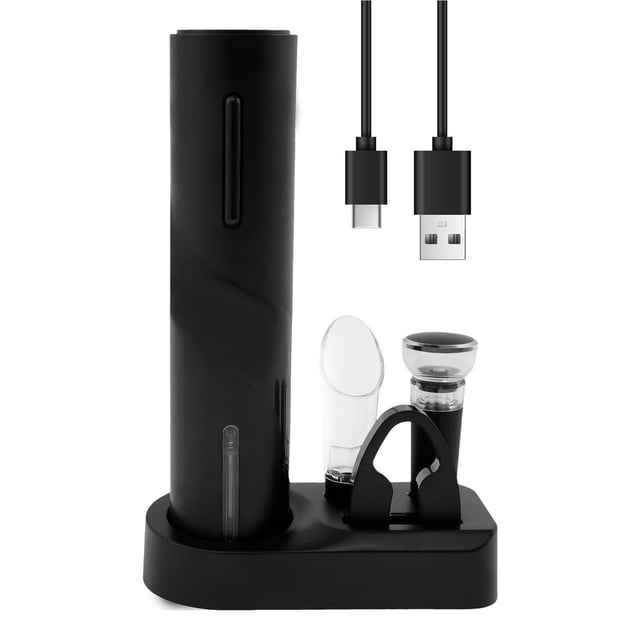 Dsseng Electric Bottle Opener ABS Electric Wine Opener Rechargeable Electric Corkscrew Wine Opener Extended Life Electric Bottle Opener with Storage Base Electric Wine Opener for Wine Bot