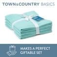 thumbnail image 2 of TOWN & COUNTRY BASICS 4-Piece Waffle Woven Terry Stripe Washcloth Set, 13"x13", 100% Cotton, Quick Dry, Aqua, 2 of 8