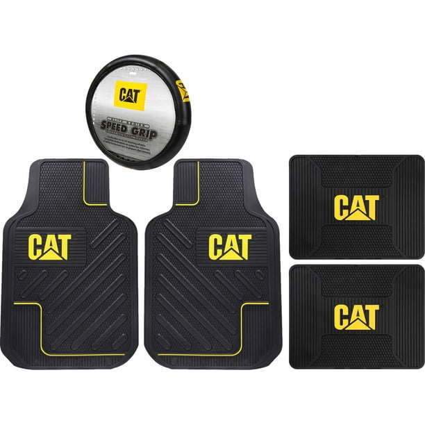 5 Piece CAT Caterpillar Construction Heavy Duty Rubber Front Rear Floor