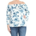thumbnail image 3 of WILLIAM RAST Womens Ivory Lexi Printed Off Shoulder Top S, 3 of 4