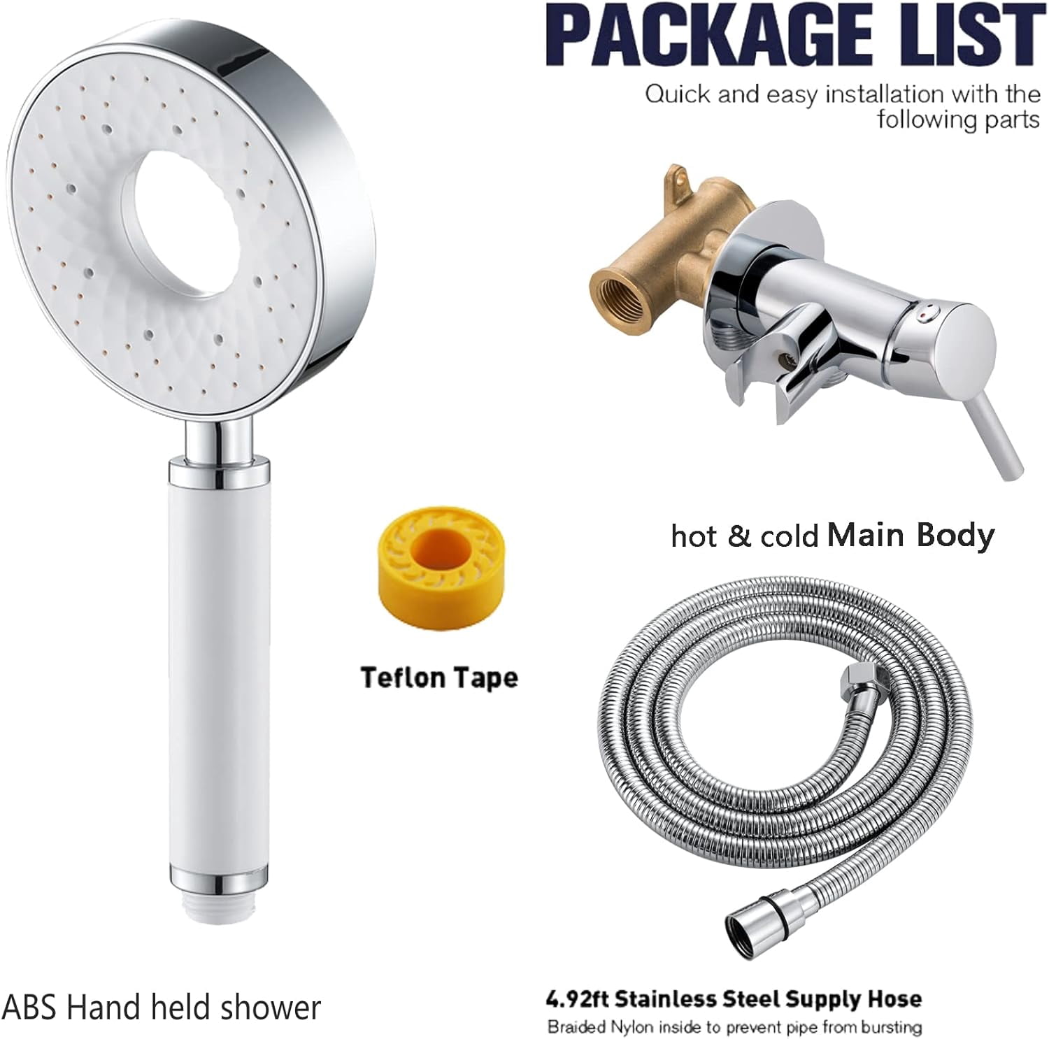 Bidet Sprayer for Toilet, Concealed Brass Handheld Sprayer Attachment with Hose High Pressure Bidet Attachment Set for Feminine Wash