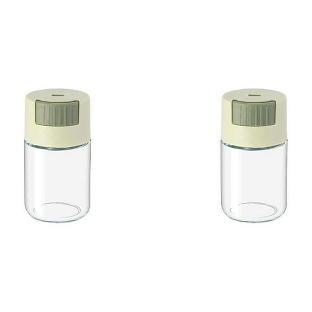 Maoww Bouteille d'Épices Quantitative Circulaire Transparente Anti-Humidité Intérieur Cuisine Restaurant Pot à Épices Récipient en Verre Type2 NO2