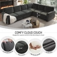 thumbnail image 5 of LLappuil Sectional Sofa Couch, Oversized Chenille Sofa with Pull Out Sofa Bed for Living Room Dark Gray, 5 of 9