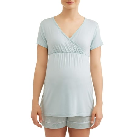 Nurture by LamazeMaternity nursing short sleeve top and short (Best Maternity Nursing Pajamas)