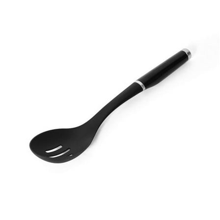 Black ABS & Nylon Slotted Spoon