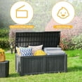 thumbnail image 4 of Dextrus 120 Gallon Outdoor Storage Deck Box, Large Resin Patio Storage for Outdoor Pillows, Garden Tools and Pool Supplies, Waterproof, Lockable, (Dark Grey), 4 of 5