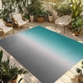 thumbnail image 2 of Outdoor Rug 4x6 ft Turquoise Grey White Gradient Waterproof Outdoor Patio Rug Mat Non Slip Outside Area Rugs Carpet for RV,Camping,Porch,Deck,Pool,Balconybackyard,Abstract Watercolor, 2 of 9