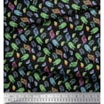 thumbnail image 3 of Soimoi Satin Silk Fabric Coral & Seashell Ocean Print Fabric by Yard 42 Inch Wide, 3 of 3