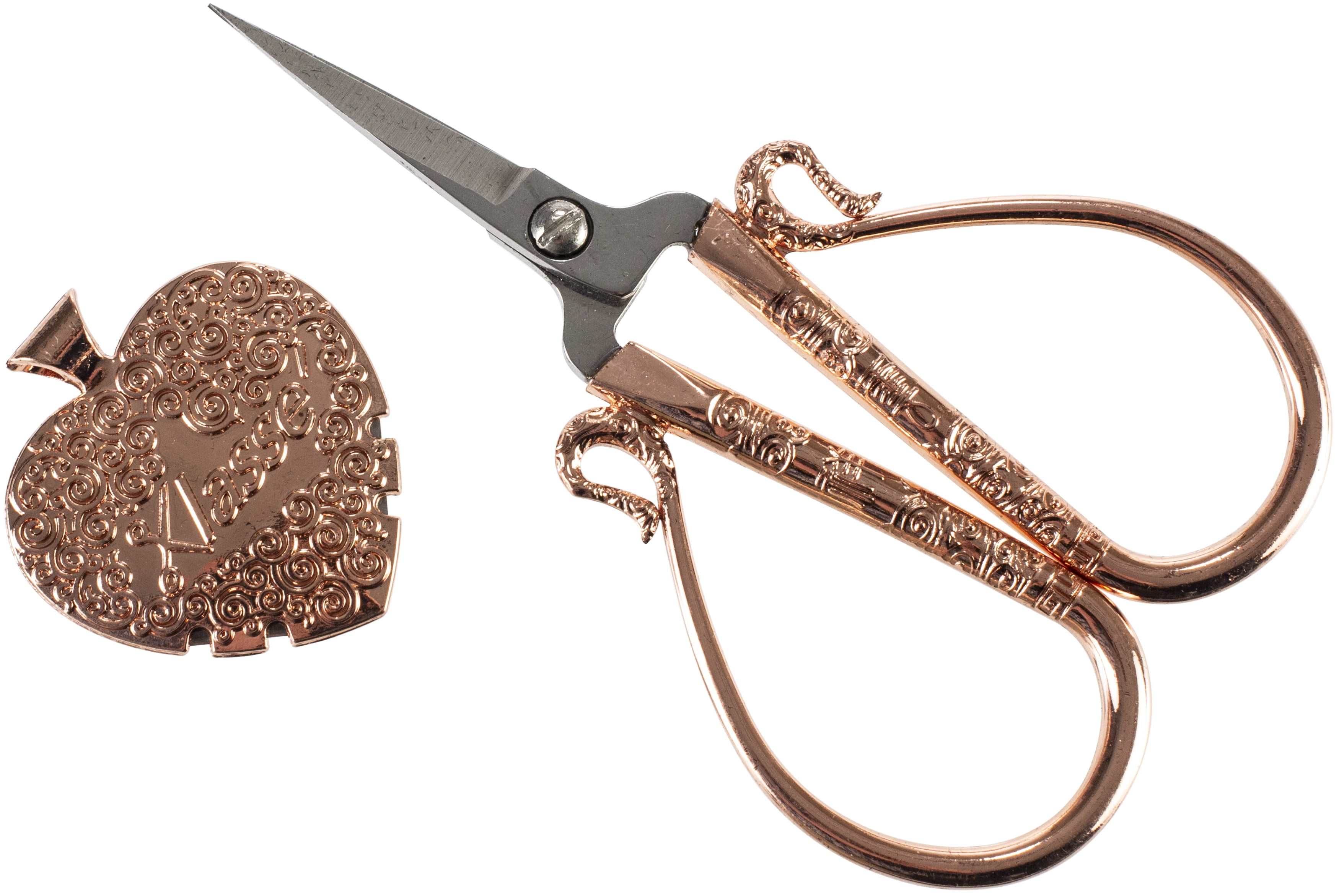 Tacony Rose Gold Scissors Set 2pc-4" Embroidery Scissors & Thread Cutter