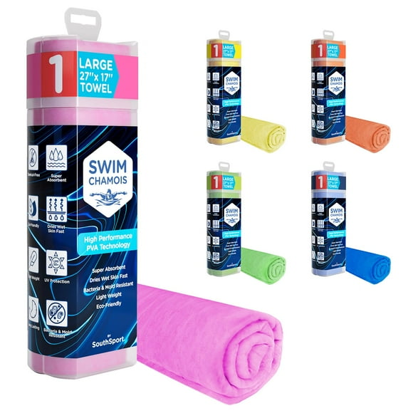 South Sport Swim Shammy Toalla de playa de secado rápido – Toalla de natación súper absorbente – Tela sin arañazos Toalla de secado rápido para camping RV